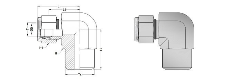 Pipe Gauge 90° Syphon Main View